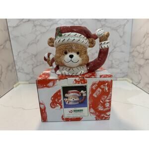 Vintage 1994 Omnibus Christmas Teddy Bear Mug Large, Gift for Christmas NIB
